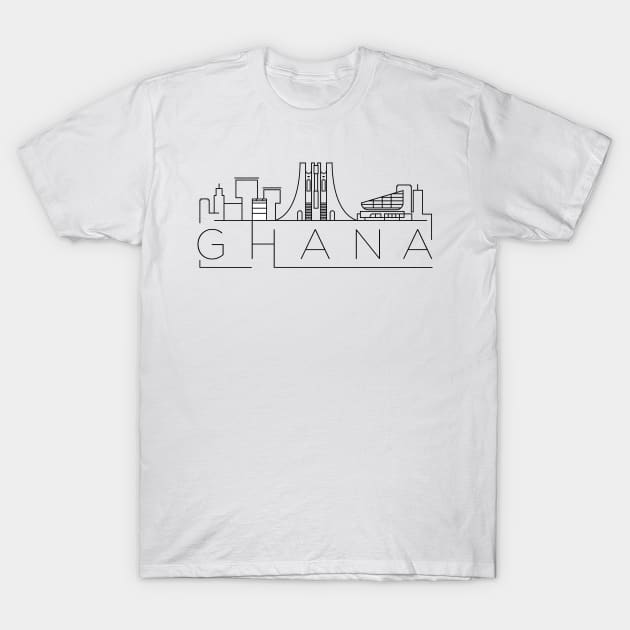 Ghana Minimal Skyline T-Shirt by kursatunsal